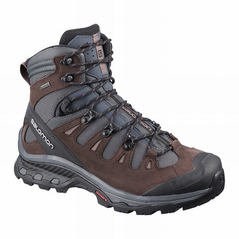 Salomon Singapore Womens Hiking Boots - QUEST 4D 3 GTX W Dark Blue/Chocolate Purple | 68951-ARGQ